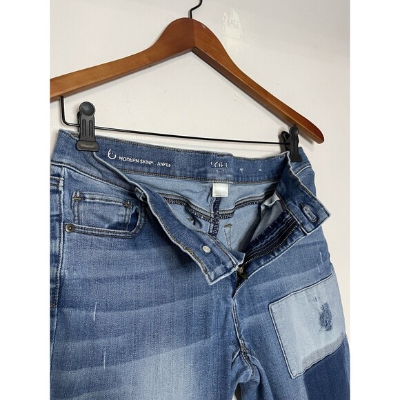 Loft Womens 6 Modern Skinny Ankle Stretch Patchwork Jeans Pants - Picture 5 of 11